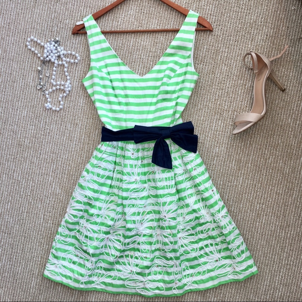Lilly Pulitzer Classic Striped Green Dress size 0
